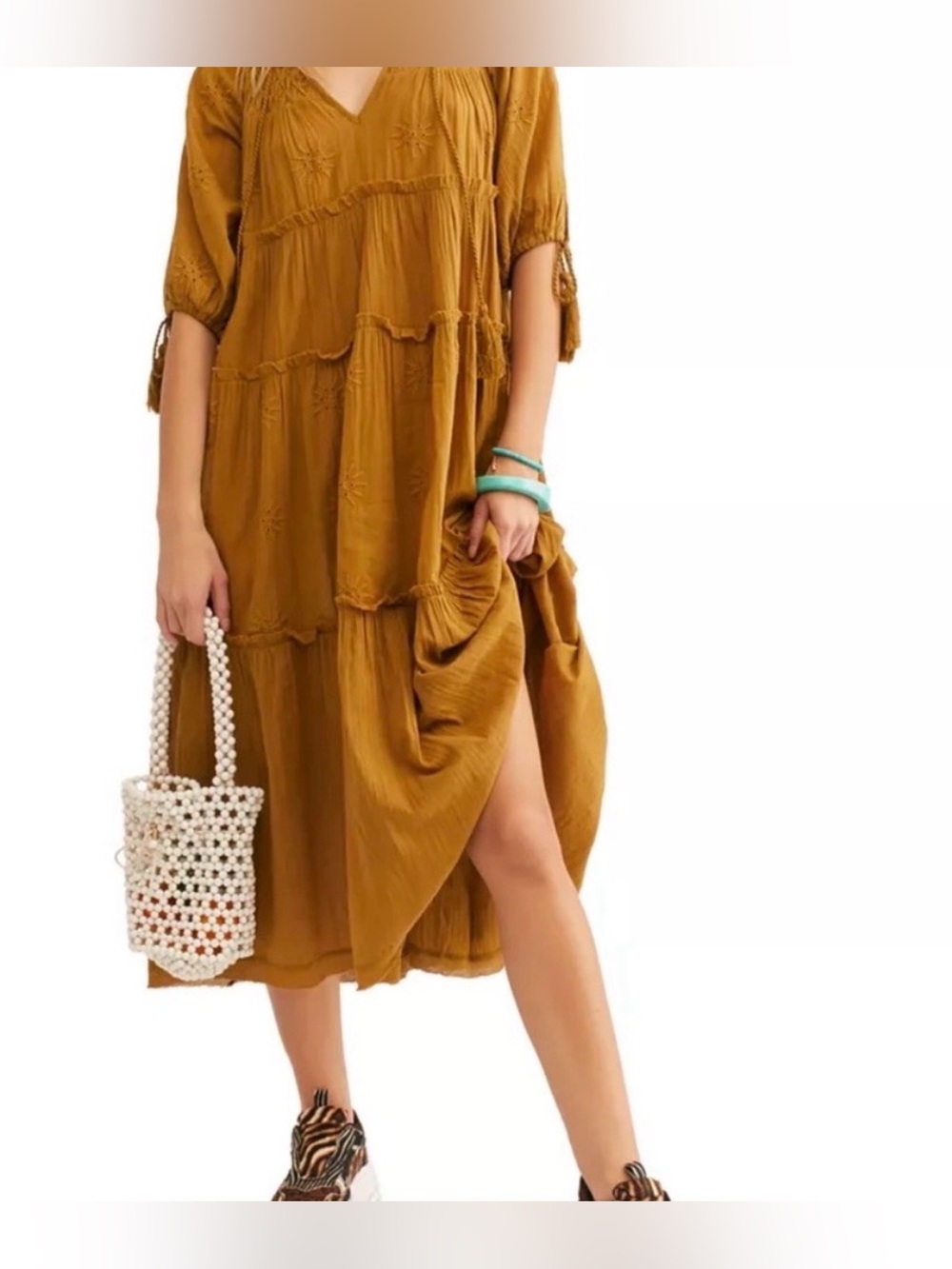 Free People Celestial Skies Midi Dress In yellow - Picture 4 of 6